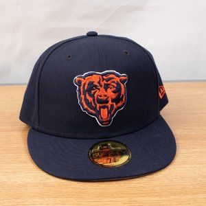 New Era 59 Fifty Chicago Bears NFL Football Bears Logo Basic Hat 7 1/8 Blue